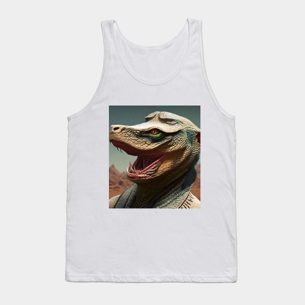 Reptilian Alien Tank Top by David Kincaid Art